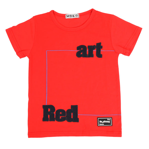 Boys Half Sleeves T-Shirt - Red