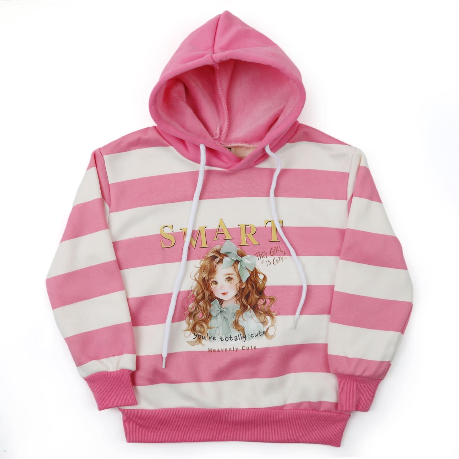 Girls Full Sleeves Hoodie T-Shirt - Pink, Girls Hoodies & Sweat Shirts, Chase Value, Chase Value
