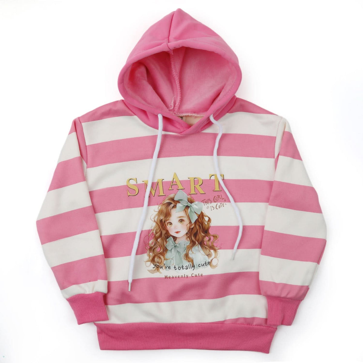 Girls Full Sleeves Hoodie T-Shirt - Pink, Girls Hoodies & Sweat Shirts, Chase Value, Chase Value