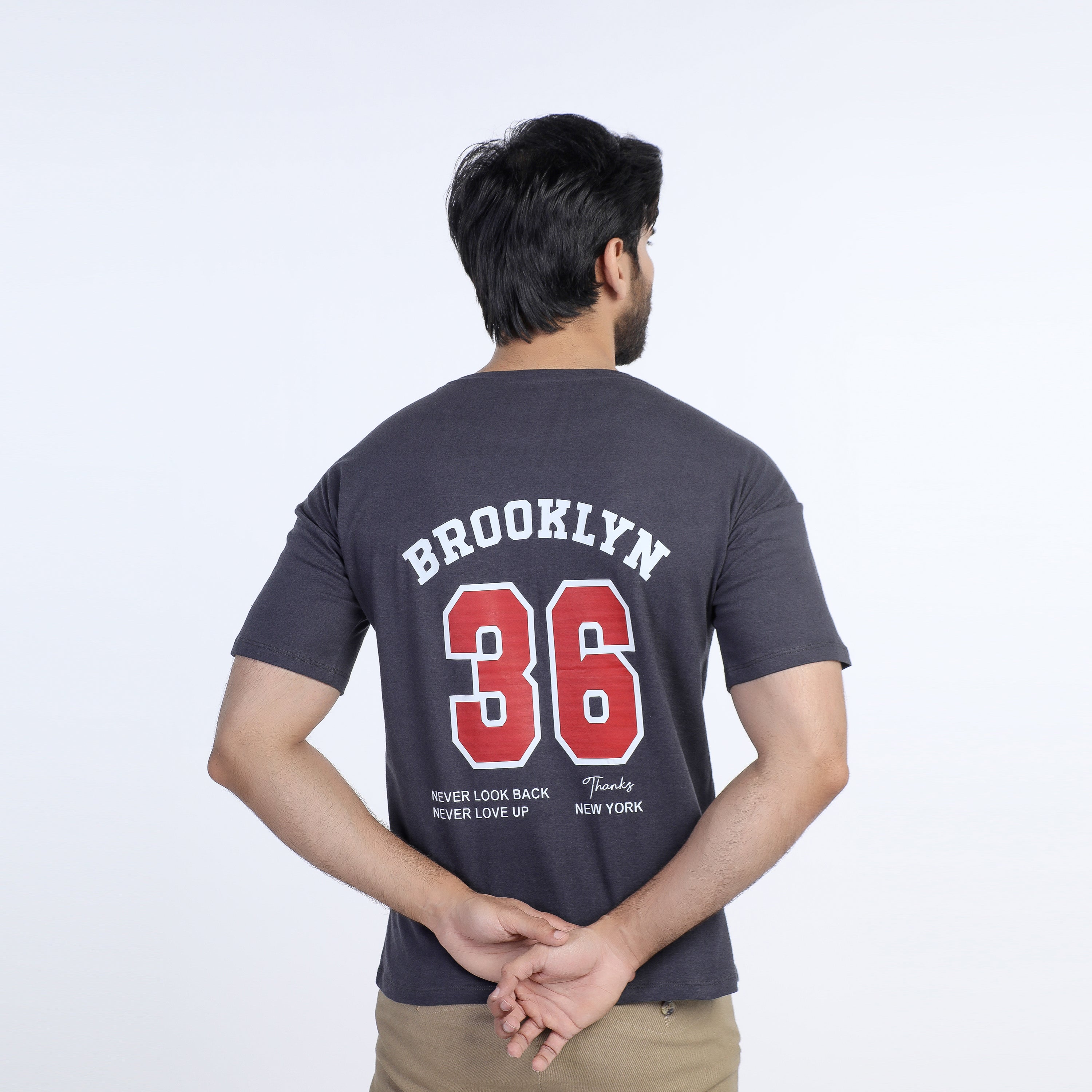 Men's Half Sleeves T-Shirt - Charcoal, Men's T-Shirts & Polos, Chase Value, Chase Value