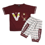 Boys Half Sleeves Suit - Maroon, Boys Sets & Suits, Chase Value, Chase Value