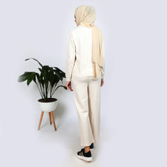 Women's Terry Co-Ord Set - Fawn