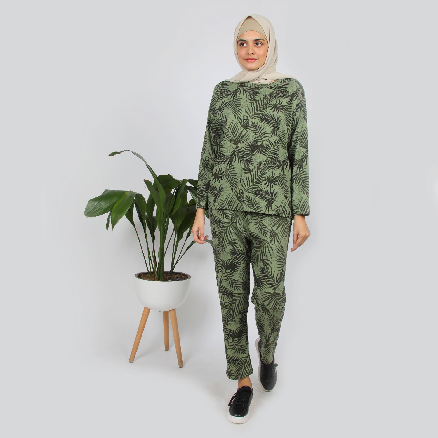 Women's Pajama Suit - Olive, Women Co-Ord Set, Chase Value, Chase Value