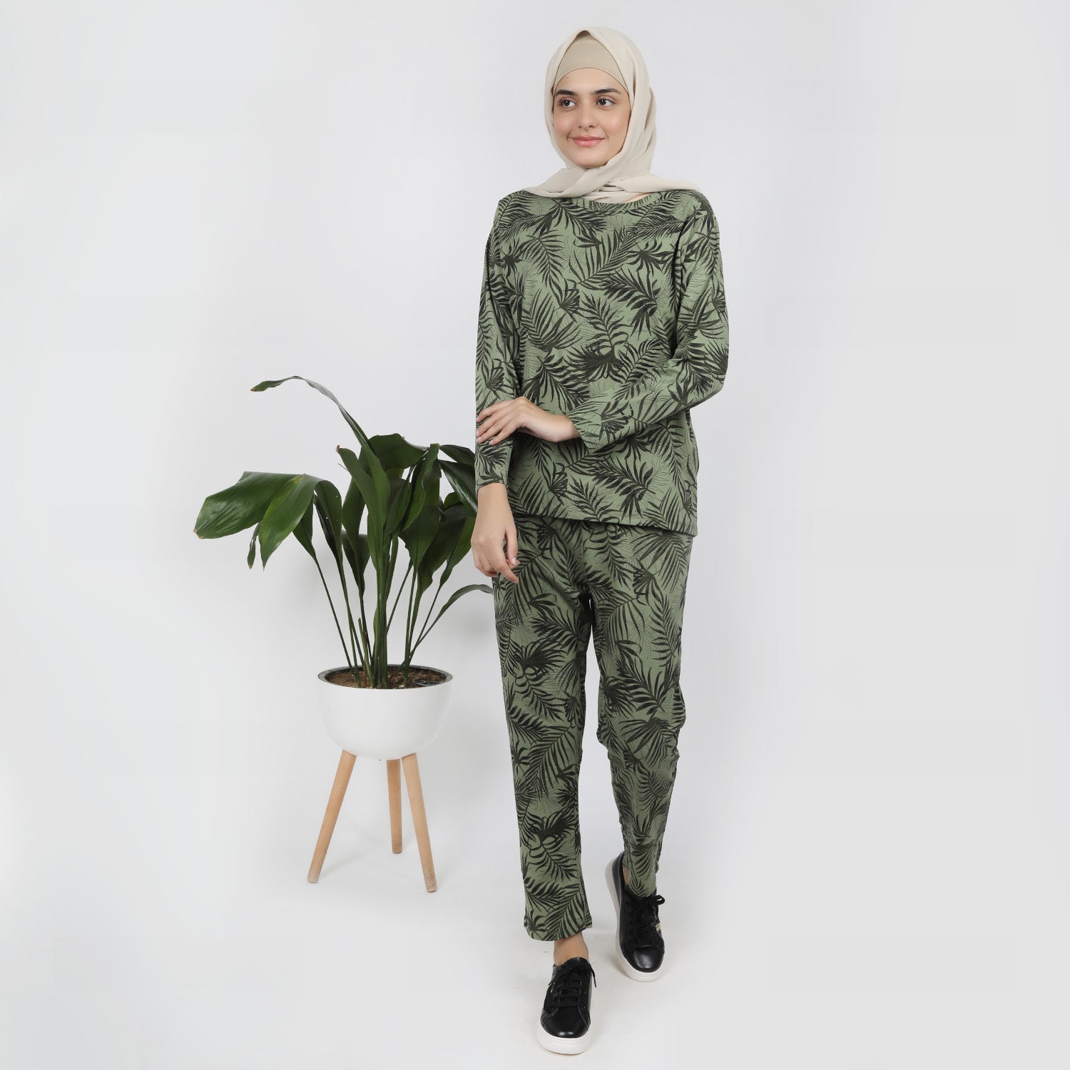 Women's Pajama Suit - Olive, Women Co-Ord Set, Chase Value, Chase Value