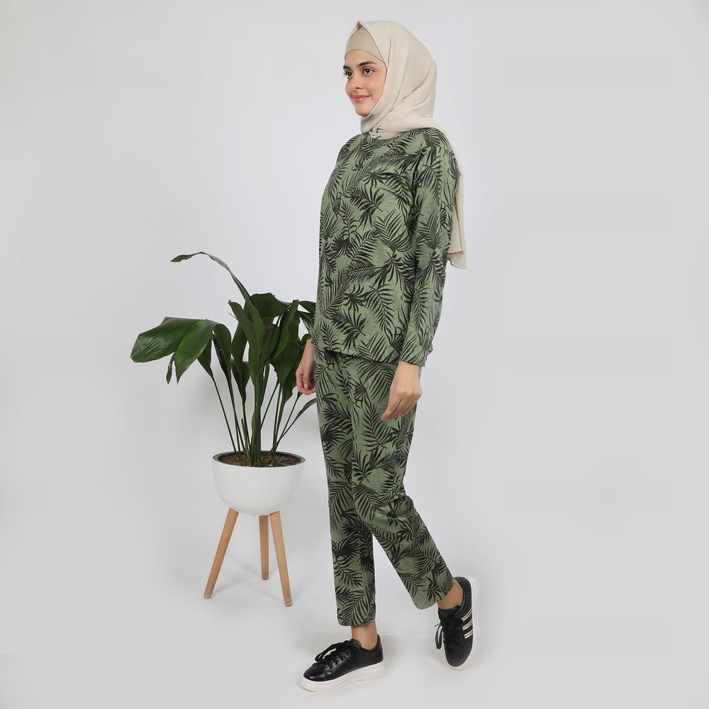 Women's Pajama Suit - Olive, Women Co-Ord Set, Chase Value, Chase Value