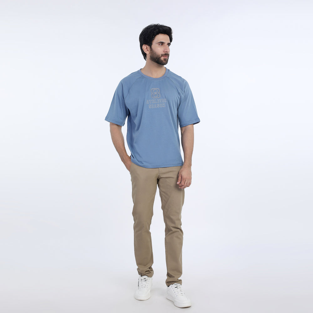 Eminent Men's Half Sleeves Round Neck T-Shirt - Ash Blue, Men's T-Shirts & Polos, Eminent, Chase Value