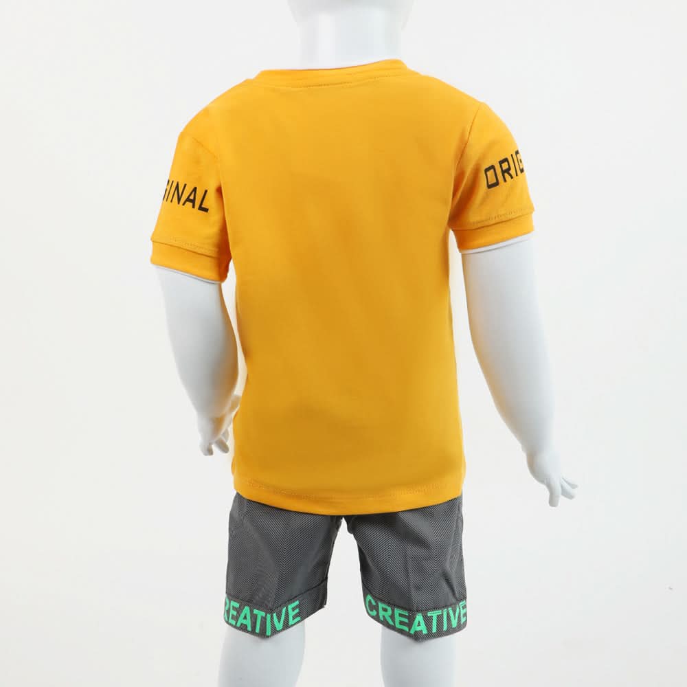 Boys Half Sleeves Suit - Yellow, Boys Sets & Suits, Chase Value, Chase Value