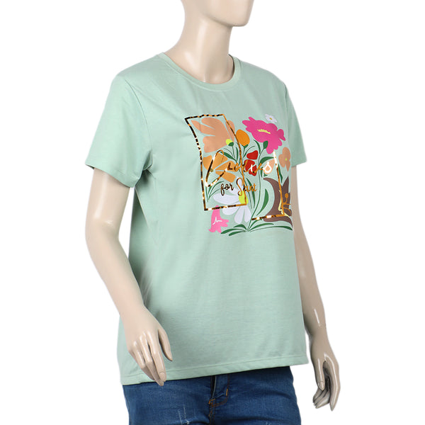 Women's Half Sleeves T-shirt - Sea Green