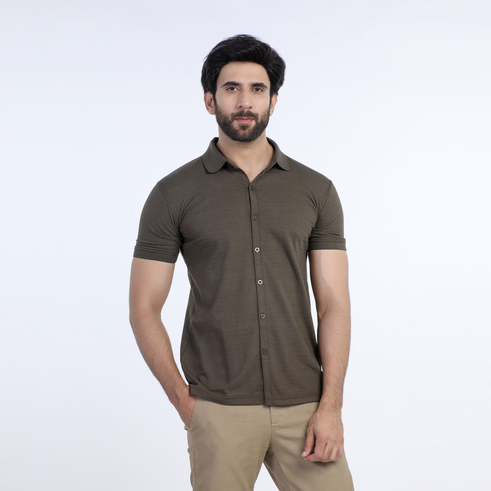 Eminent Men's Half Sleeves Polo Front Open Shirt - Olive, Men's Shirts, Eminent, Chase Value