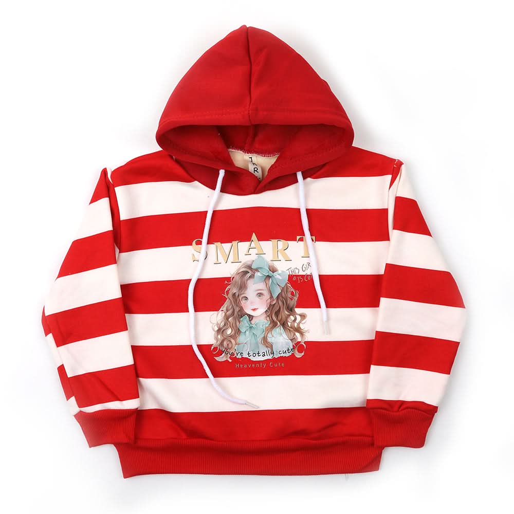 Girls Full Sleeves Hoodie T-Shirt - Red, Girls Hoodies & Sweat Shirts, Chase Value, Chase Value