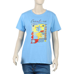 Women's Half Sleeves T-shirt - Blue