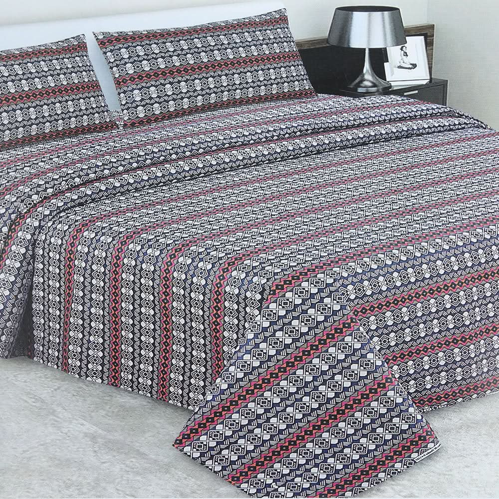 Double Bedsheet 3Pcs - Multi Color, Double Size Bed Sheet, Chase Value, Chase Value