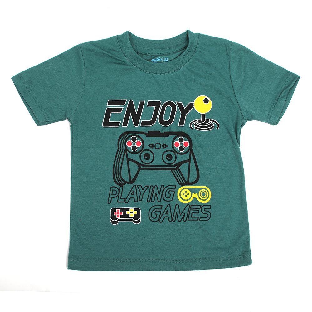 Boys Half Sleeves T-Shirt - Green, Boys T-Shirts, Chase Value, Chase Value