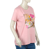 Women's Half Sleeves T-shirt - Tea Pink, Women T-Shirts & Tops, Chase Value, Chase Value