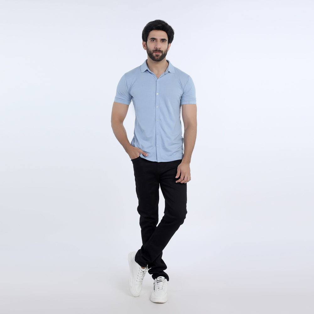 Eminent Men's Half Sleeves Polo Front Open Shirt - Sky Blue, Men's Shirts, Eminent, Chase Value