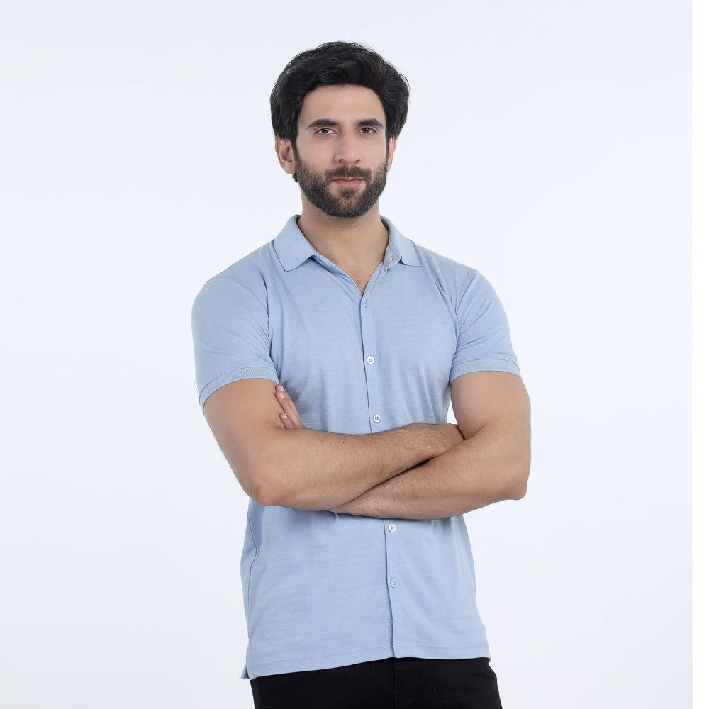 Eminent Men's Half Sleeves Polo Front Open Shirt - Sky Blue, Men's Shirts, Eminent, Chase Value
