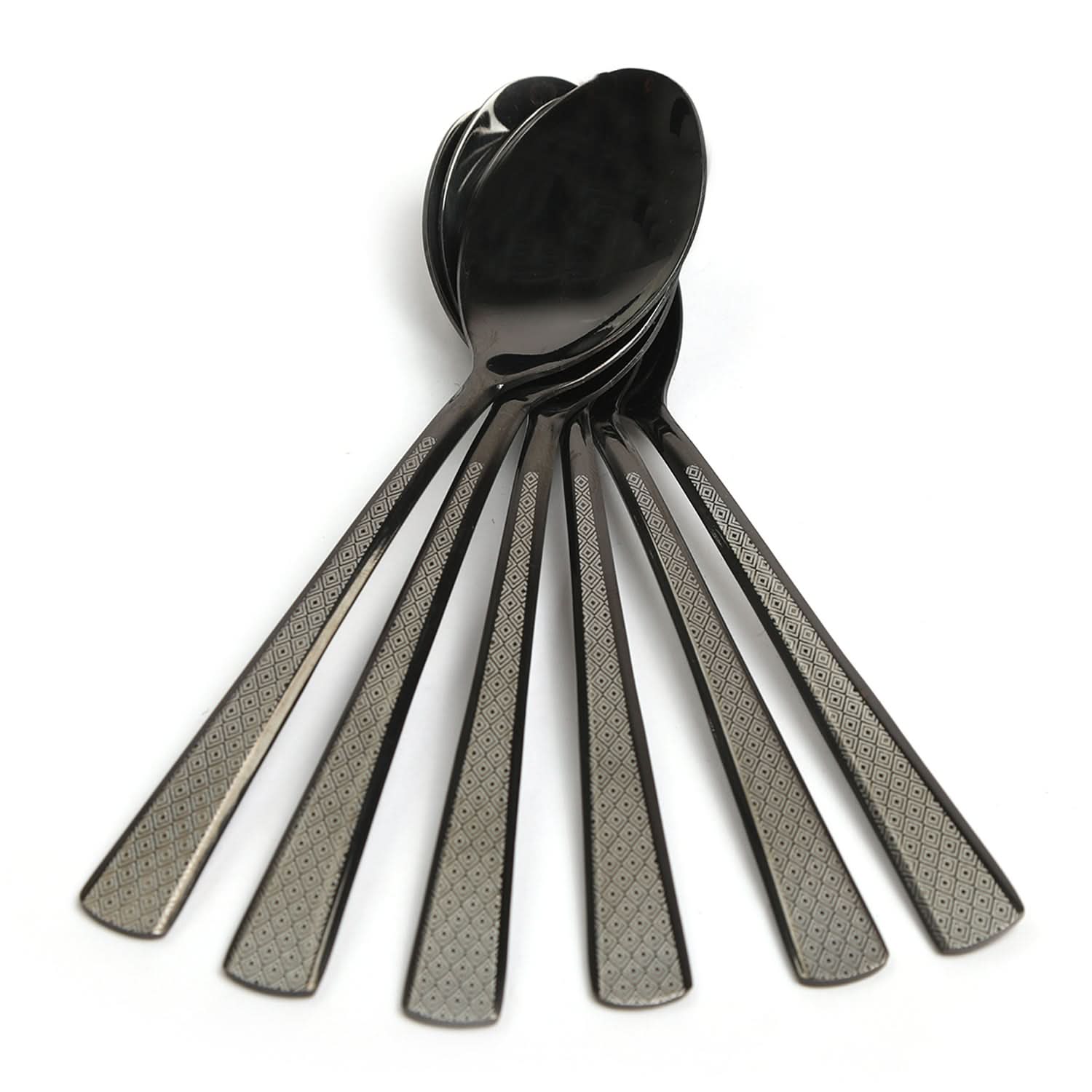 Tea Spoon 6Pc Black Laser - Black, Serving & Dining, Chase Value, Chase Value
