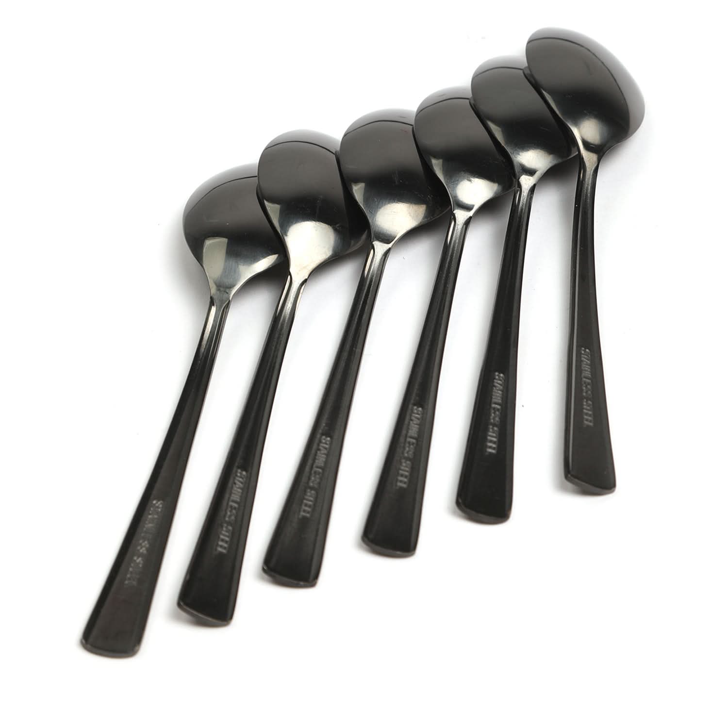 Tea Spoon 6Pc Black Laser - Black, Serving & Dining, Chase Value, Chase Value