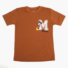 Boys Half Sleeves T-Shirt - Brown