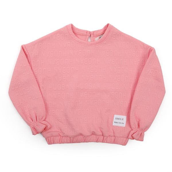 Girls Full Sleeves Sweat Shirt - Pink