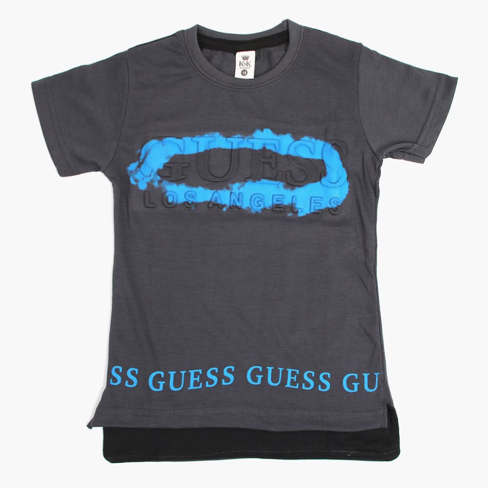 Boys Half Sleeves T-Shirt - Grey, Boys T-Shirts, Chase Value, Chase Value