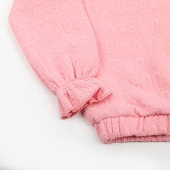 Girls Full Sleeves Sweat Shirt - Pink