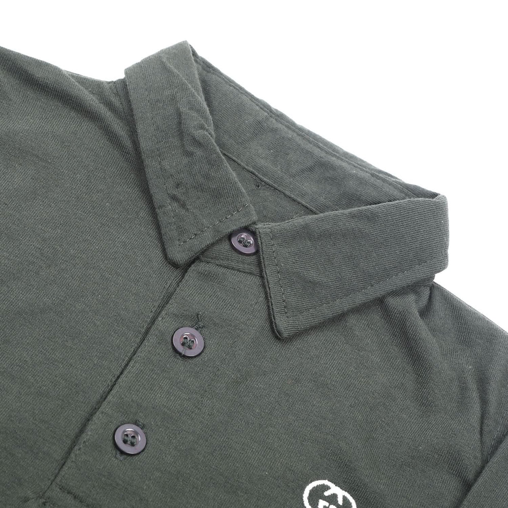 Boys Full Sleeves Polo T-Shirt - Dark Green, Boys T-Shirts, Chase Value, Chase Value