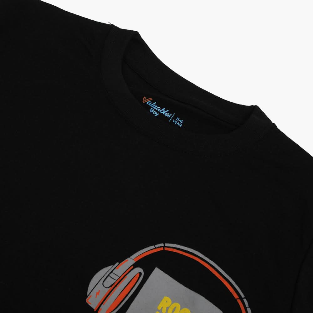 Boys Half Sleeves T-Shirt - Black, Boys T-Shirts, Chase Value, Chase Value