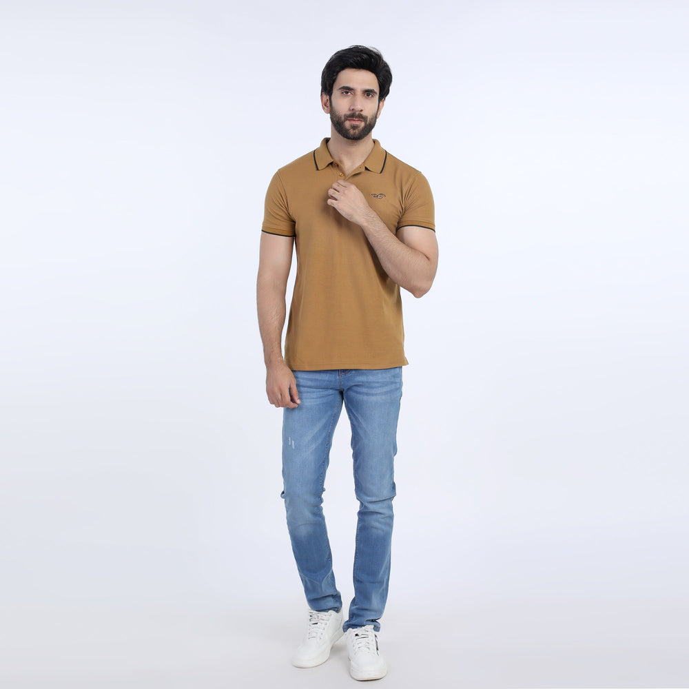 Men's Half Sleeves Polo T-Shirt - Mustard, Men's T-Shirts & Polos, Chase Value, Chase Value