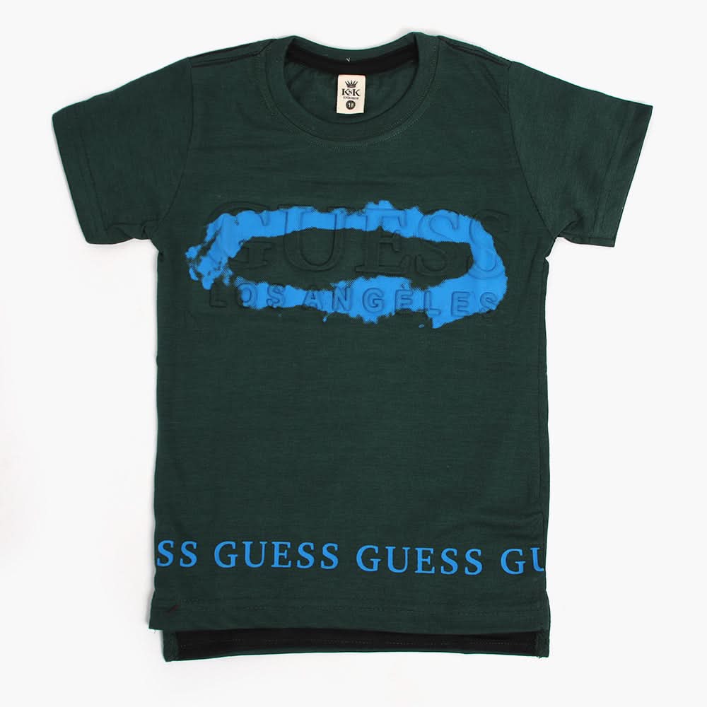 Boys Half Sleeves T-Shirt - Green, Boys T-Shirts, Chase Value, Chase Value