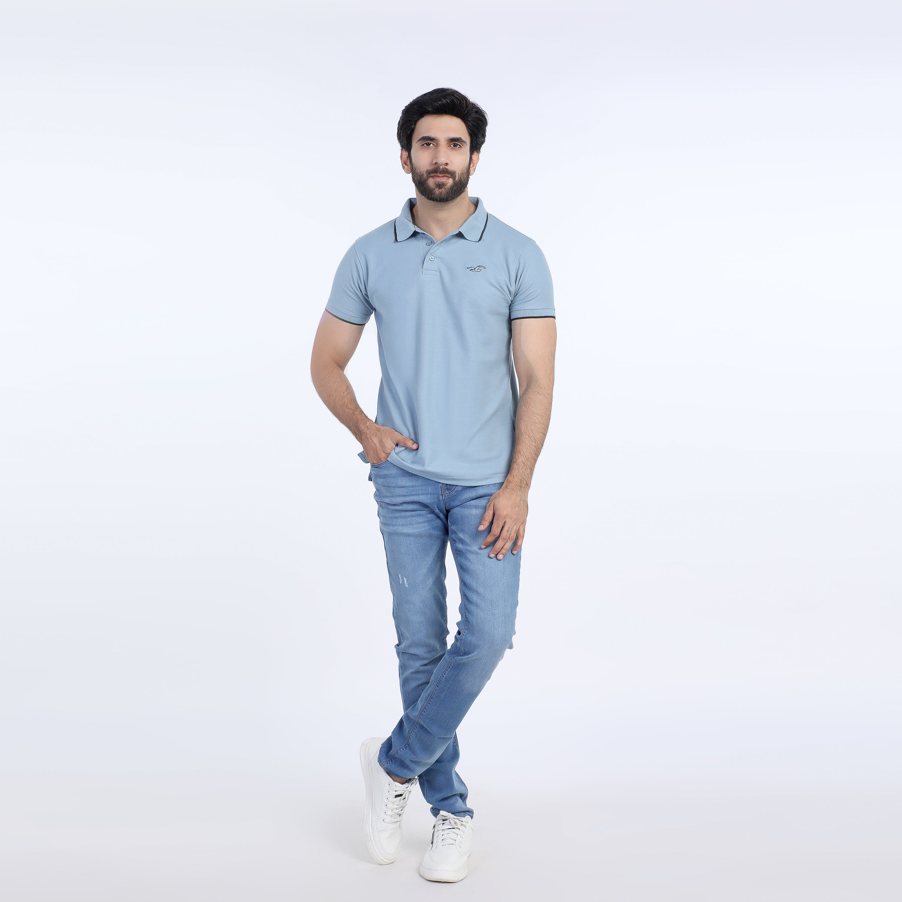 Men's Half Sleeves Polo T-Shirt - Sky Blue, Men's T-Shirts & Polos, Chase Value, Chase Value