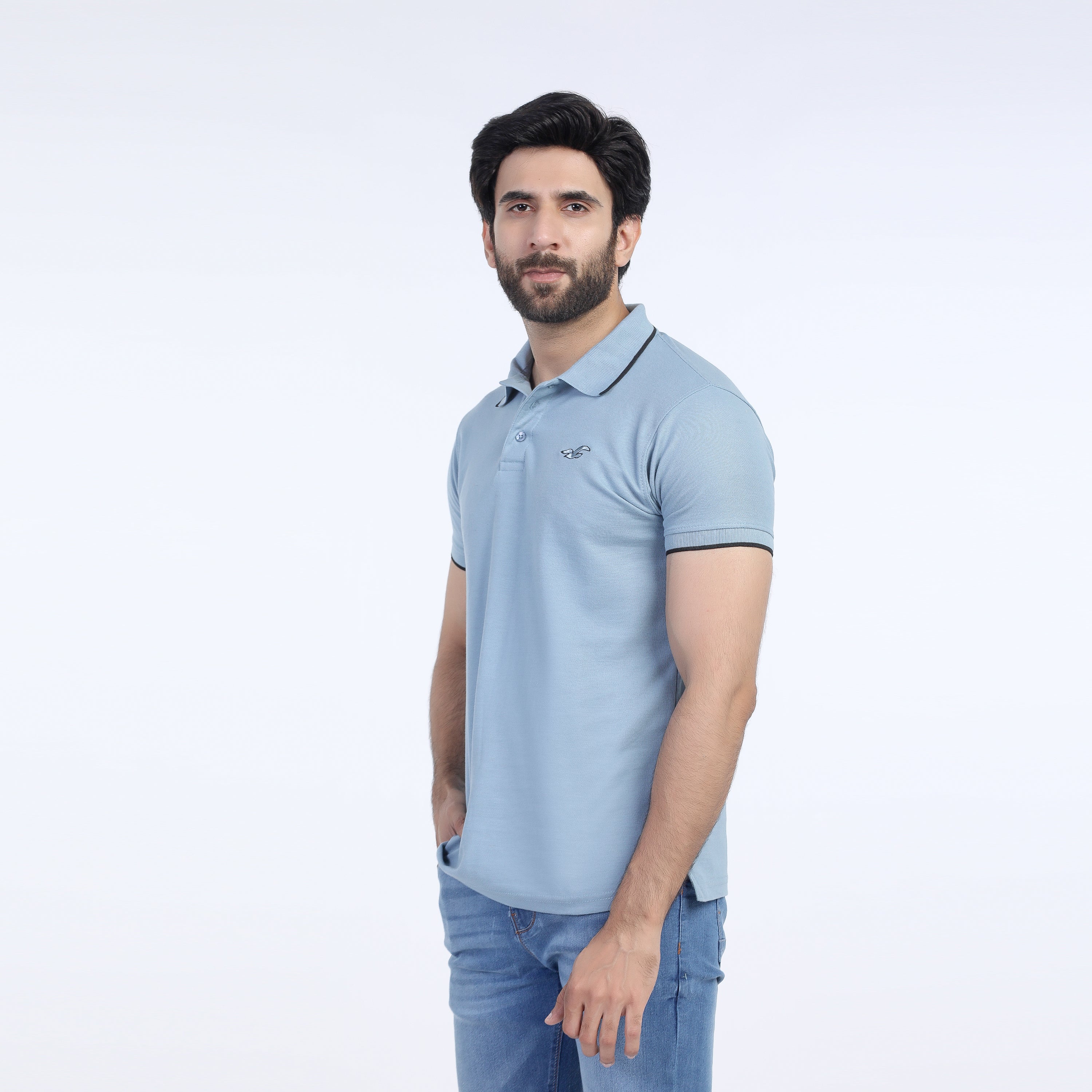 Men's Half Sleeves Polo T-Shirt - Sky Blue, Men's T-Shirts & Polos, Chase Value, Chase Value