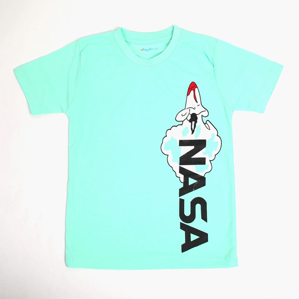 Boys Half Sleeves T-Shirt - Cyan, Boys T-Shirts, Chase Value, Chase Value