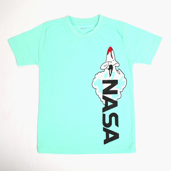 Boys Half Sleeves T-Shirt - Cyan