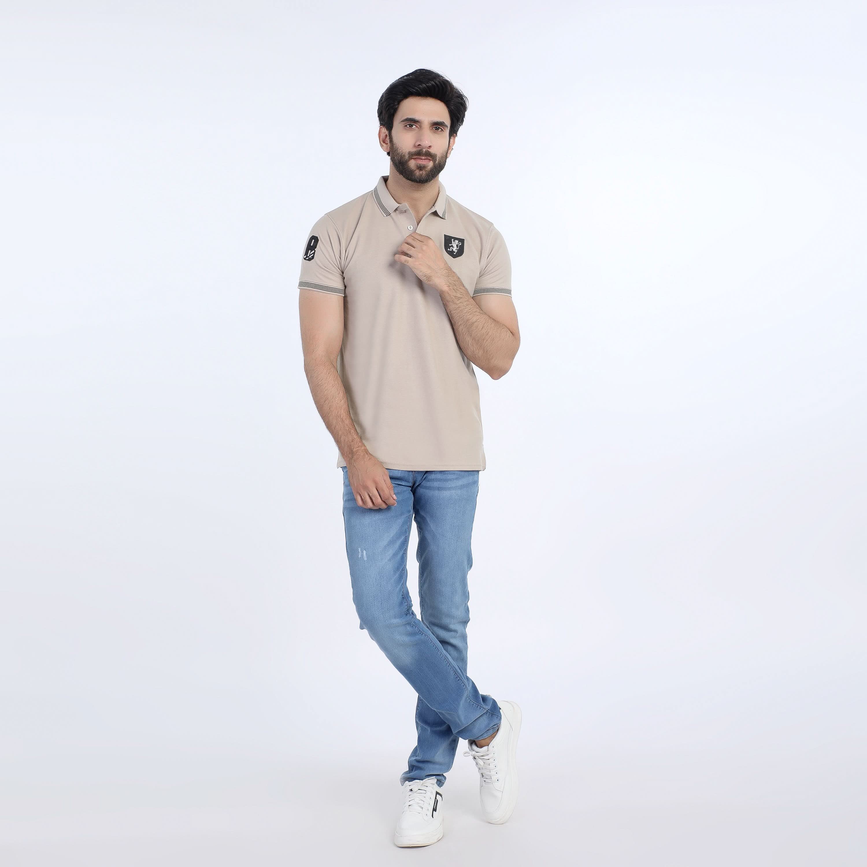 Men's Half Sleeves Polo T-Shirt - Fawn, Men's T-Shirts & Polos, Chase Value, Chase Value