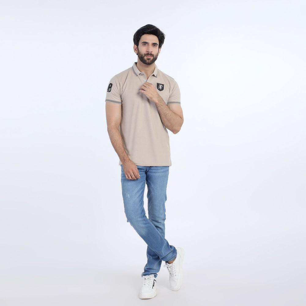 Men's Half Sleeves Polo T-Shirt - Fawn, Men's T-Shirts & Polos, Chase Value, Chase Value