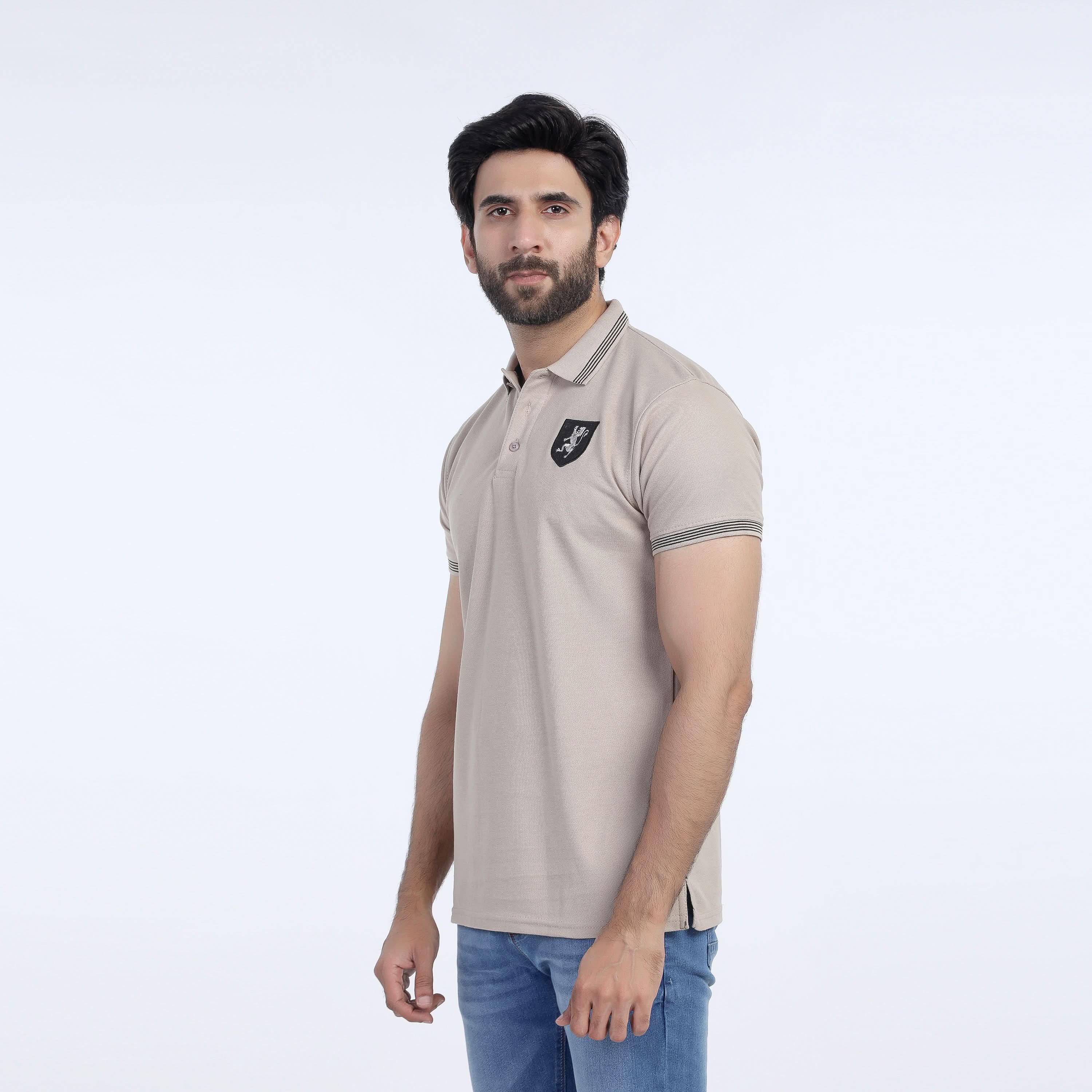 Men's Half Sleeves Polo T-Shirt - Fawn, Men's T-Shirts & Polos, Chase Value, Chase Value