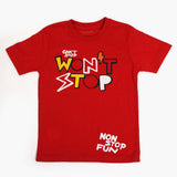 Boys Half Sleeves T-Shirt - Red, Boys T-Shirts, Chase Value, Chase Value