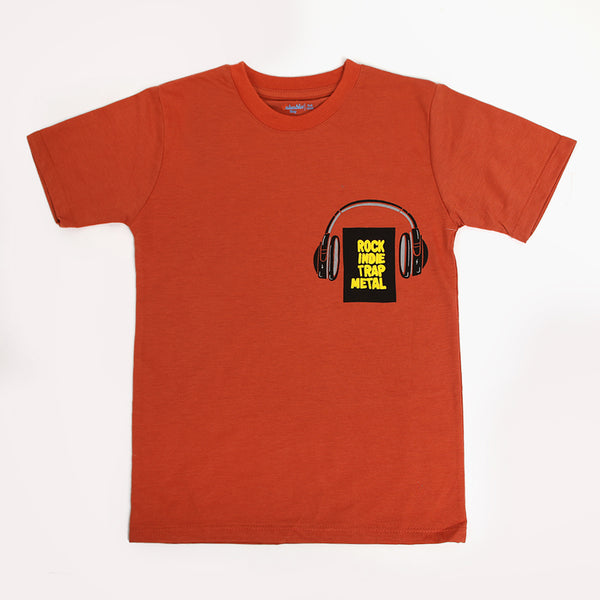 Boys Half Sleeves T-Shirt - Rust