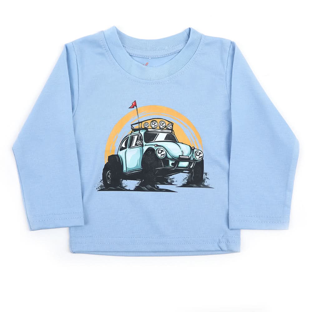 Newborn Boys Full Sleeves T-Shirt - Sky Blue, Newborn Boys Shirts & T-Shirts, Chase Value, Chase Value