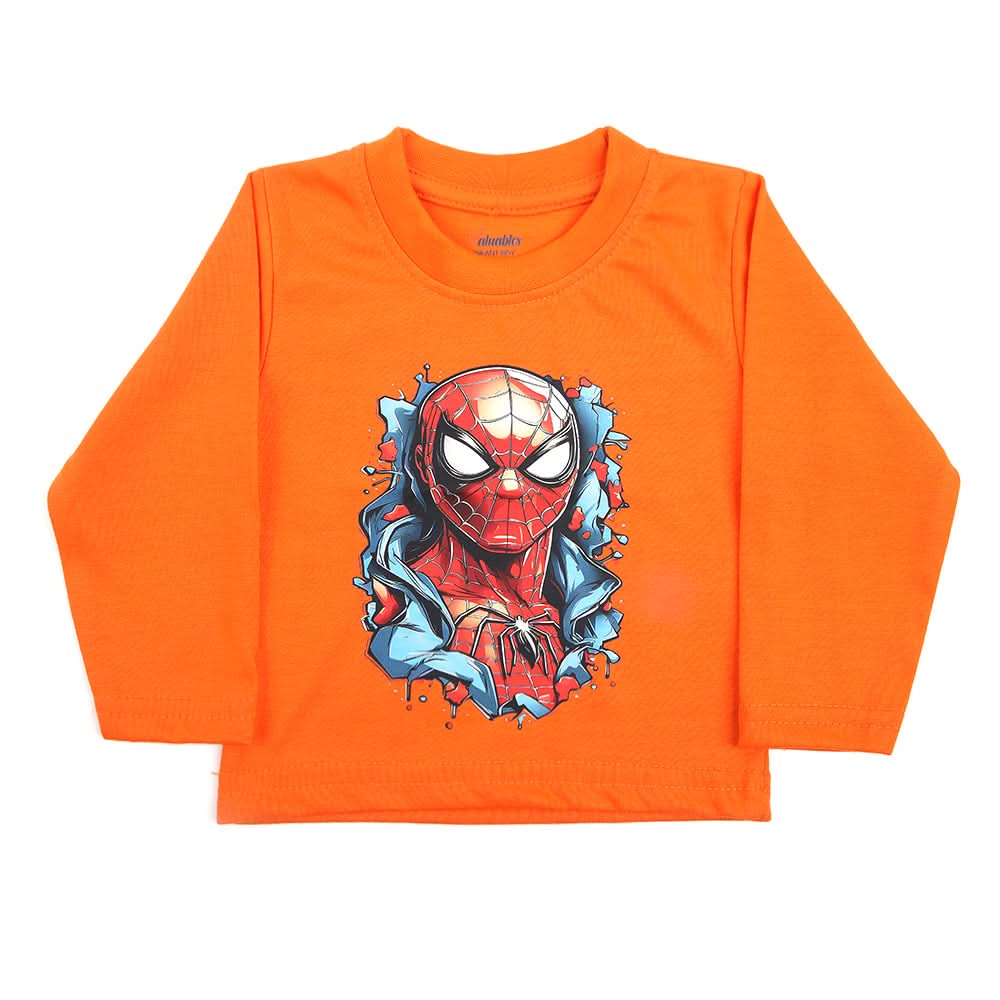 Newborn Boys Full Sleeves T-Shirt - Orange, Newborn Boys Shirts & T-Shirts, Chase Value, Chase Value