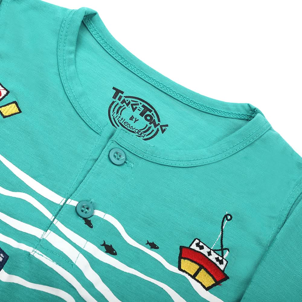 Boys Full Sleeves T-Shirt - Sea Green, Boys T-Shirts, Chase Value, Chase Value