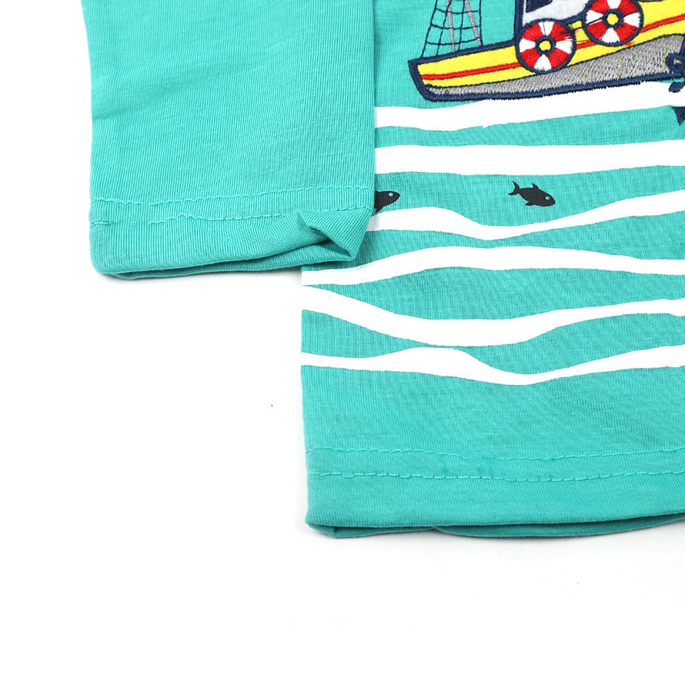 Boys Full Sleeves T-Shirt - Sea Green, Boys T-Shirts, Chase Value, Chase Value