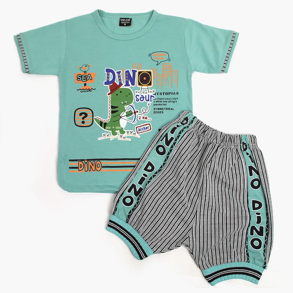 Boys Half Sleeves Suit - Cyan, Boys Sets & Suits, Chase Value, Chase Value