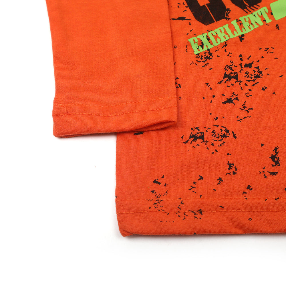 Boys Full Sleeves T-Shirt - Orange, Boys Hoodies & Sweat Shirts, Chase Value, Chase Value