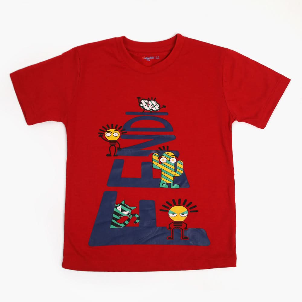 Boys Half Sleeves T-Shirt - Red, Boys T-Shirts, Chase Value, Chase Value