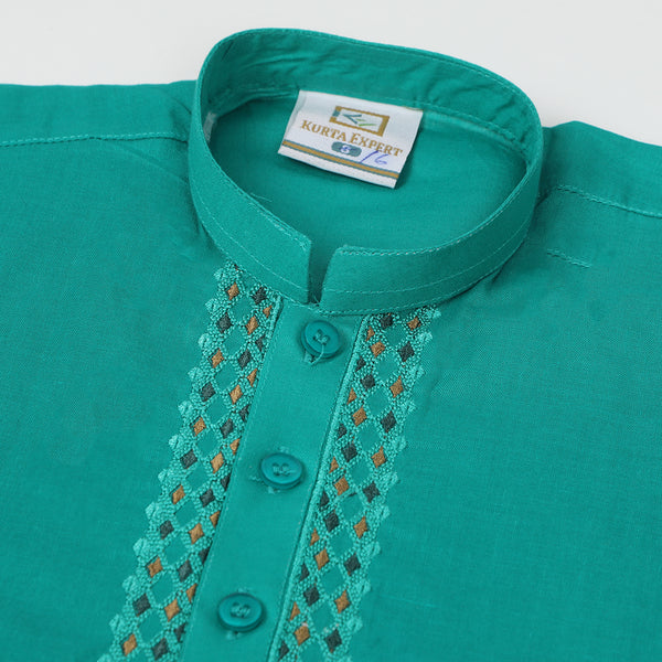 Boy Embroidered Shalwar Suit - Green