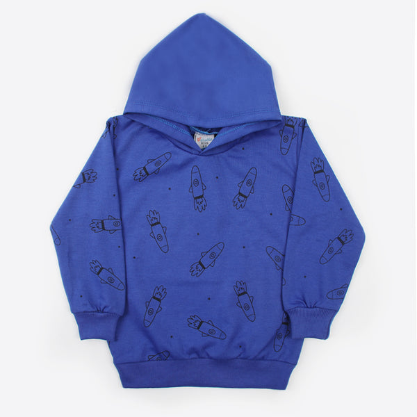 Boys Full Sleeves Hoodie T-Shirt - Royal Blue