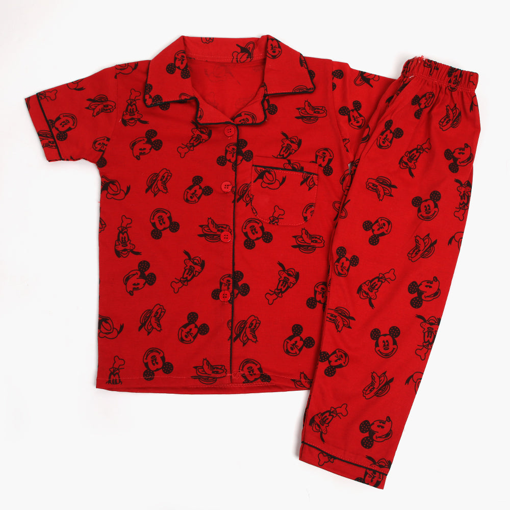 Girls Night Suit - Red, Girls Suits, Chase Value, Chase Value