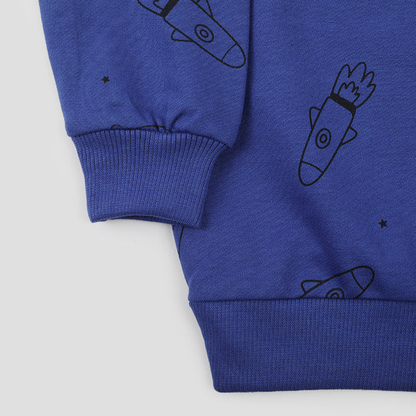 Boys Full Sleeves Hoodie T-Shirt - Royal Blue